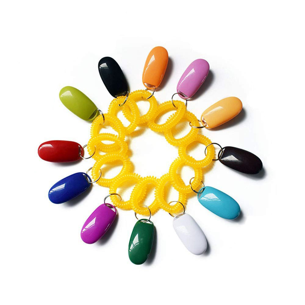 Kliker szkoleniowy I Click do ćwiczenia sztuczek szkolenie psa tresura trening agillity biały różowy zielony czarny czerwony niebieski