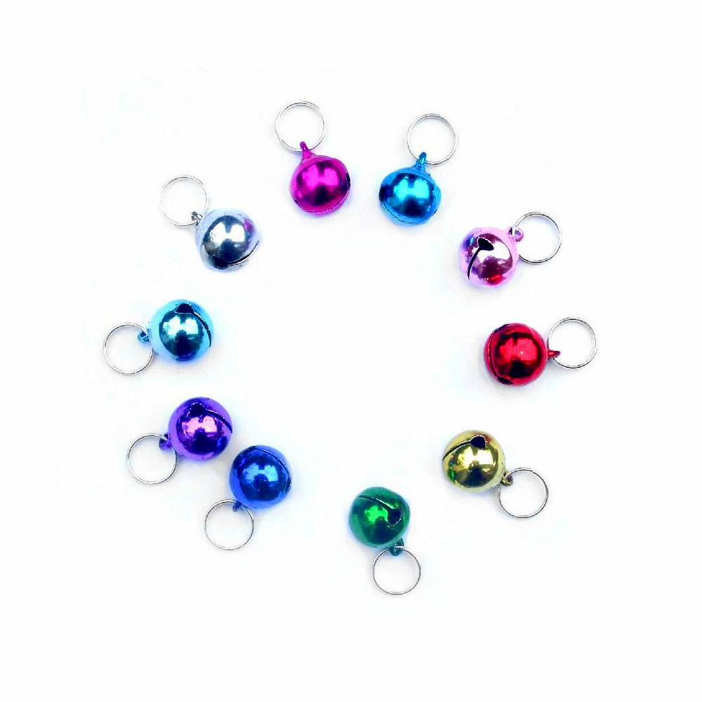 kolorowy metalowy dzwonek dzwoneczek dla kota z mocowaniem z kółkiem cat collar bells coloured pet metal with ring