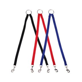 Dwójnik dla psów, dwójnik dla psa, Rozdzielacz dla psów, czarny, czerwony, niebieski, z taśmy nylonowej, poliamid, solidny, 16mm