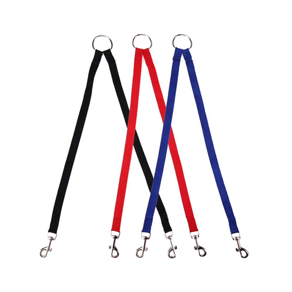 Dwójnik dla psów, dwójnik dla psa, Rozdzielacz dla psów, czarny, czerwony, niebieski, z taśmy nylonowej, poliamid, solidny, 16mm
