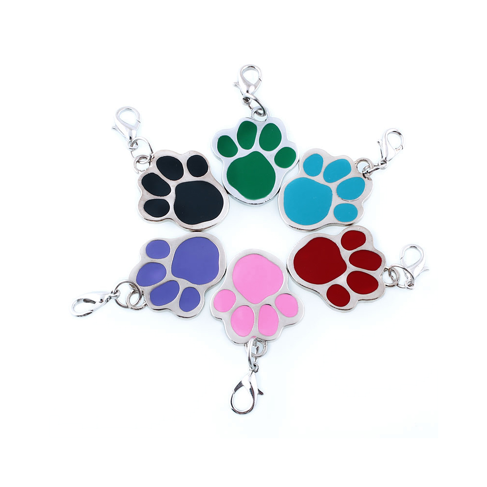 Emaliowana, adresówka, adresówka dla małego psa, adresówka dla kota, metalowa, do wygrawerowania, wybór kolorów, błękitna, niebieska, różowa, ciemnoczerwona, czarna, adresówka w kształcie łapki, łapka, zawieszka