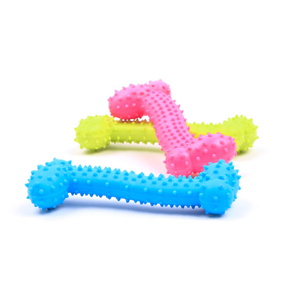 Gryzak dla psa gumowa kostka do gryzienia wytrzymała zabawka dla pieska pełna kość dla psiaka małego szczeniaczka