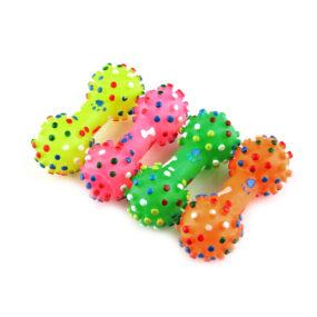 Hantelek z grubymi kolcami dla psa gumowa kostka dla pieska piszcząca zabawka dla małego psiaka cm hantel piszczący