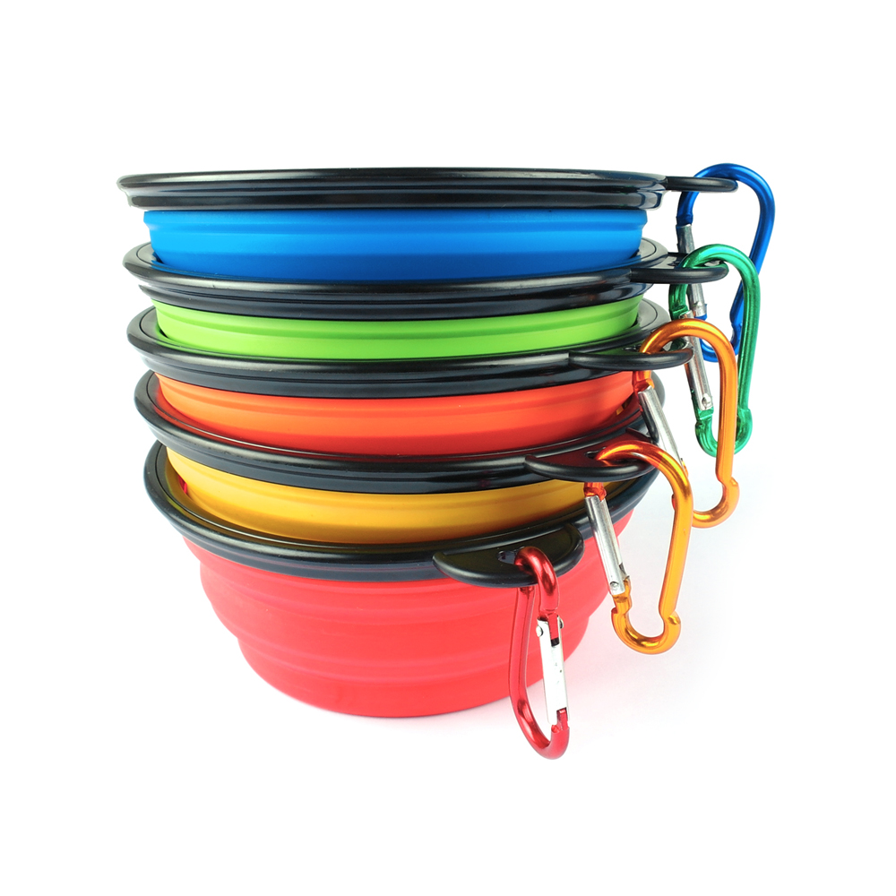 Miska turystyczna dla psa miska przenośna dla kota miska z karabińczykiem miska na wyjazdy składana miska silikonowa