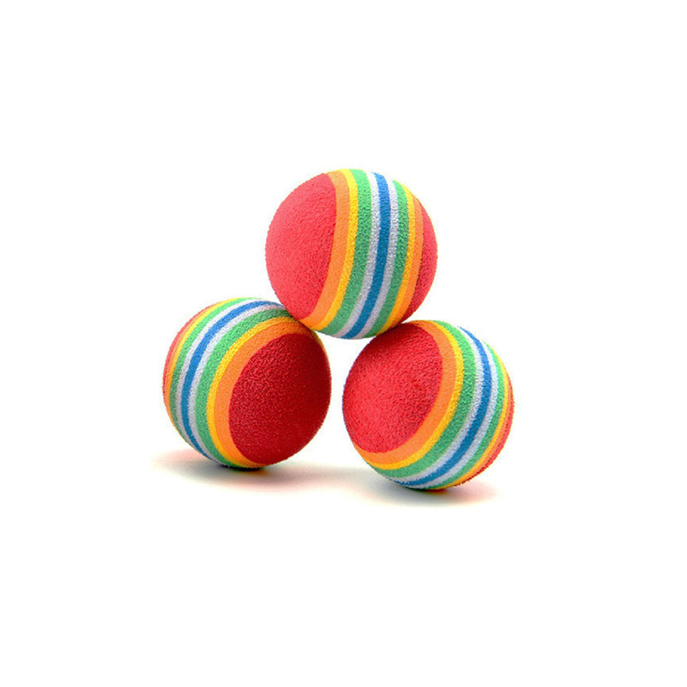 Tęczowa piłka dla kota, tęczowa piłeczka dla kota, z pianki, piankowa mała piłeczka dla szczeniaczka, średnica 3,5cm., 35mm, kolorowa piłeczka z pianki