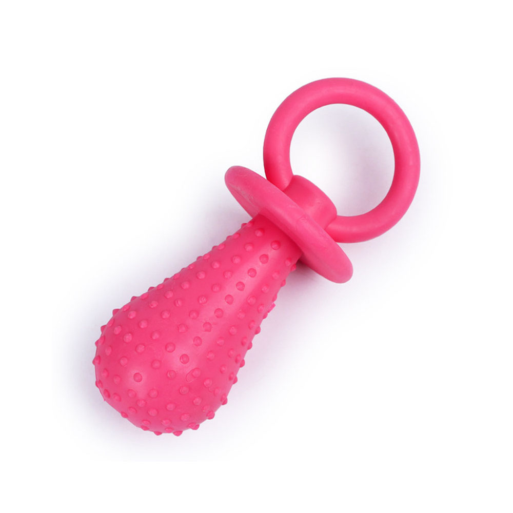 Gryzak dla psa w kształcie smoczka, Gryzak dla psa Smoczek z TPR, zabawka do gryzienia dla psa, 9,5cm, 14cm, różowy