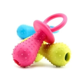Gryzak dla psa z dzwoneczkiem zabawny smoczek do gryzienia z dzwonkiem z nietoksycznej gumy odpowiedni dla szczeniaka kot mały pies gumowa zabawka z dzwonkiem