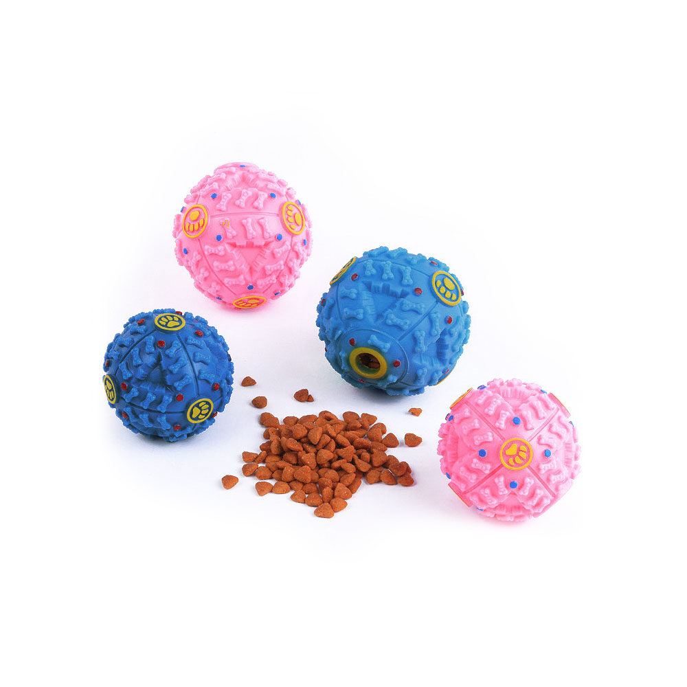 Kula smakula piłka edukacyjna dla psa, karmiąca piłka dla psa, Dog Activity, piłka treningowa, zabawka edukacyjna, kula karmnik, kula na przysmaki, dynamiczna zabawka, różowa, niebieska