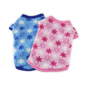 Polar dla psa polarek dla pieska ciepłe ubranko dla psa tanie ubranko dla psa ubranko dla pieska ubranie dla psa na jesień na zimę polarowe filcowe różowe niebieskie w kwiatki ubranie dla psa pinczera