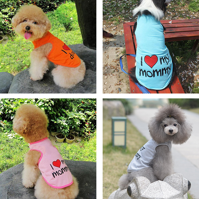 I love my mommy i love my daddy koszulka dla pieska chihuahuy Yorka Shih tzu Maltańczyka Grzywacza Gryfonika Westa Teriera szkockiego kota Pekińczyka Pinczera