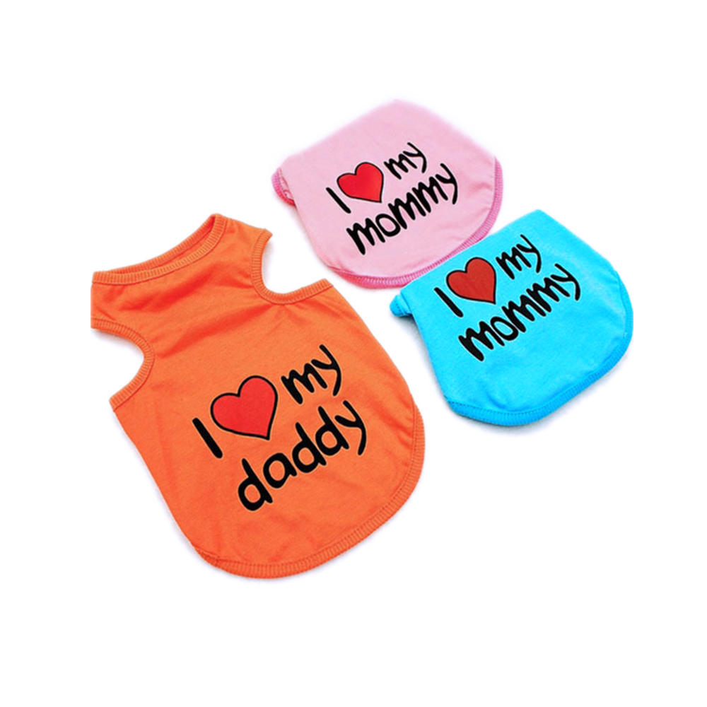 koszulka i love my mommy i love my daddy dla kota dla psa pieska kotka słodka kocham moją mamusię kocham mojego tatusiakolorowe super t shirt różowy szary niebieski pomarańczowy