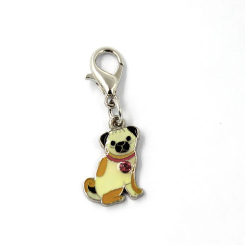 Zawieszka mops charms Pug Carlin Apple Dog śliczna zawieszka dla właściciela mopsa z cyrkonią miłośnika rasy zawieszka