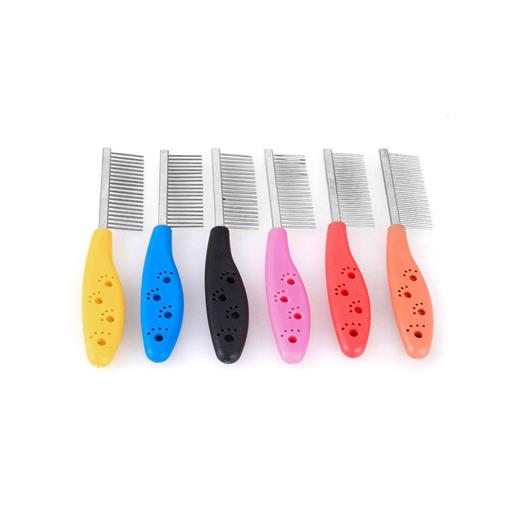 Grzebień z łapkami ergonomiczna rączka wygodny w użyciu rozstaw zębów mm łapki długowłosy jamnik do wyczesania pcheł wyczesywanie włosa okrywowego kolory przeciwpchelny