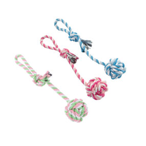 Lina z piłką ze snura ze sznurka bawełniana fajna zabawka do przeciągania do aportowania aport przeciąganie dla psa pieska średniego dużego mocna naturalna ekologiczna eko