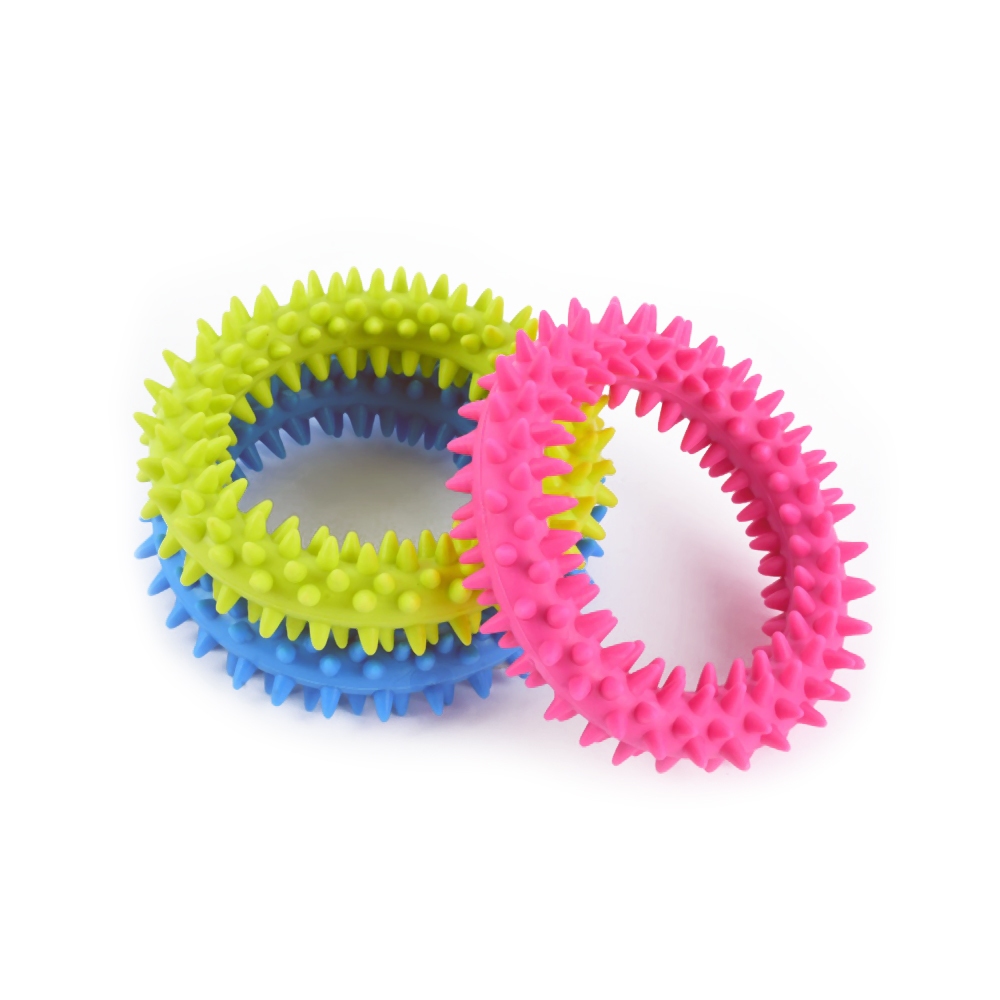 Ring dla psa z nietoksycznej gumy cm z kolcami ringo TPR nietoksyczna zabawka dla psiaka dla pieska gumowa twarda z kolcami czyści zęby do aportowania