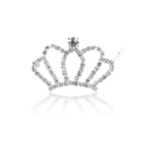 Spinka korona duża pudel dla pudelka dla pudla wystawowa z cyrkomiami z diamencikami z dżetami luksusowa wystawa cm srebrna elegancka wyjątkowa piękna błyszcząca blichtr