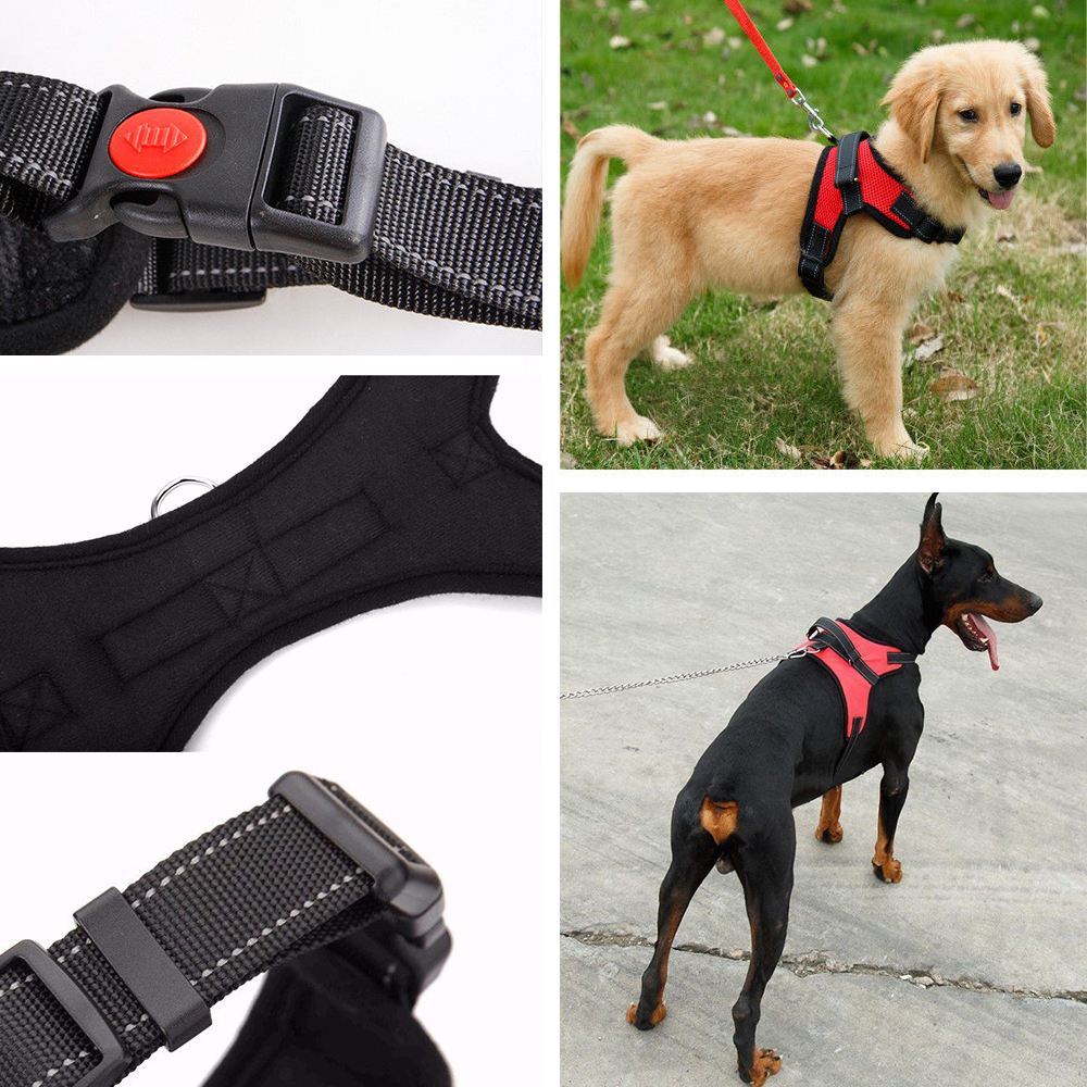 Szelki sportowe Control Release dla psa stróżującego pracującego z uchwytem odblaskową nicią blokadą zatrzaskow bezstopniowa regulacja do spacerów na trudnych terenach dla psów obronnych