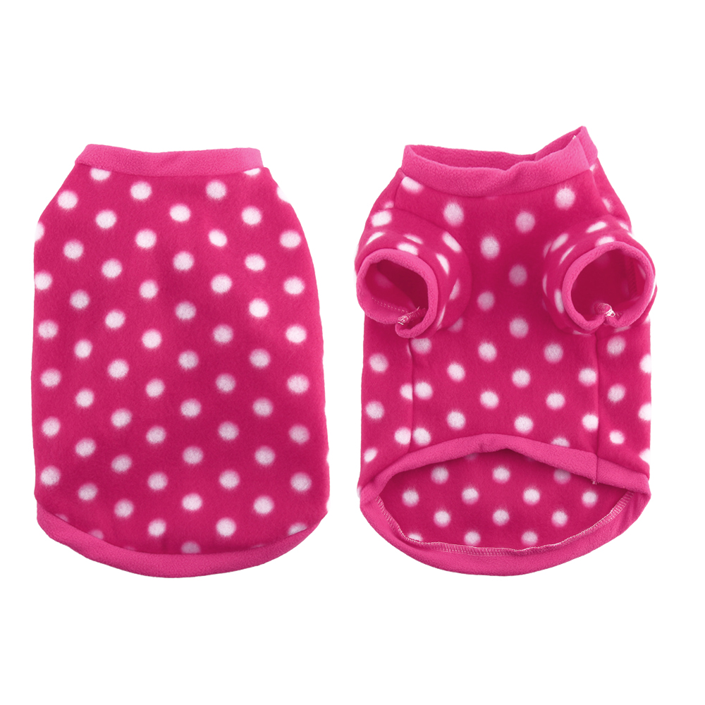 Słodki polar polarek amarantowy ciemnoróżowy w białe grochy w groszki w kropki z polaru ubranko dla psa kota pies kot piesek kotek intensywny kolor piękny w intensywnym kolorze
