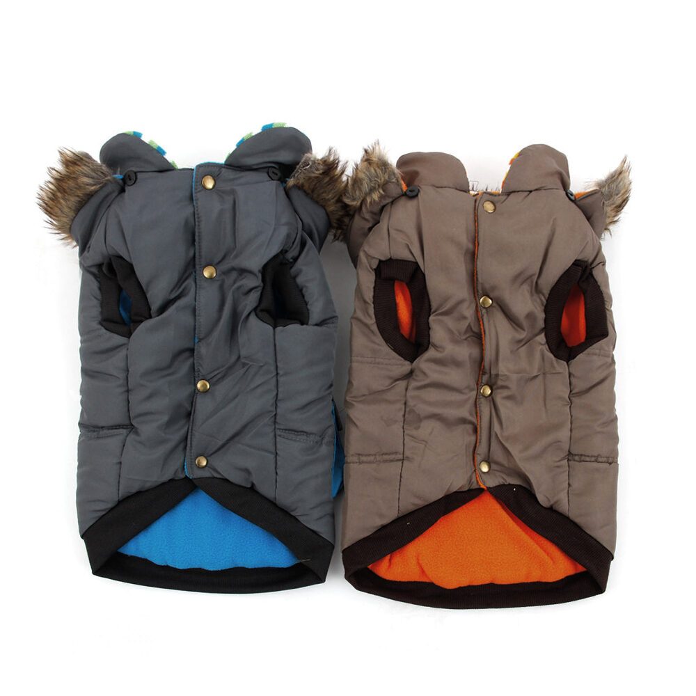 Zabawna kolorowa stalowa z niebieskimi guzikami umbra z pomarańczowymi guzikami kurtka ciepła dla psa fajna super rozpinana na napy rozmiar S M dla pudelka toy mopsa buldożka francuskiego sło