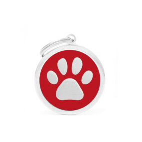 adresówka okrągła z łapką czerwony