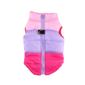 Kurtka kurteczka bezrękawnik ocieplacz kamizelka dla psa pieska psiaka róż odcienie różowego fiolet w pasy tania ładna dla suni dla suczki yorka maltańczyka cziłały pinczera ratlerka