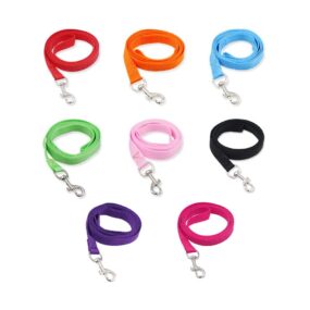 Smycz taśmowa, 15mm, 120cm, szyta, smyczka, z taśmy, nylonowej, dla małego psa, dla kota, do szelek, różowa, błękitna, nonowa zieleń, czerwona, czarna, fioletowa, pomarańczowa, fuksja