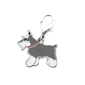 Zawieszka Sznaucer Sznaucer miniaturowy charms charm Brodacz monachijski miniaturowy Zwergschnauzer Dog śliczna zawieszka dla właściciela sznaucera miłośnika rasy zawieszka szary