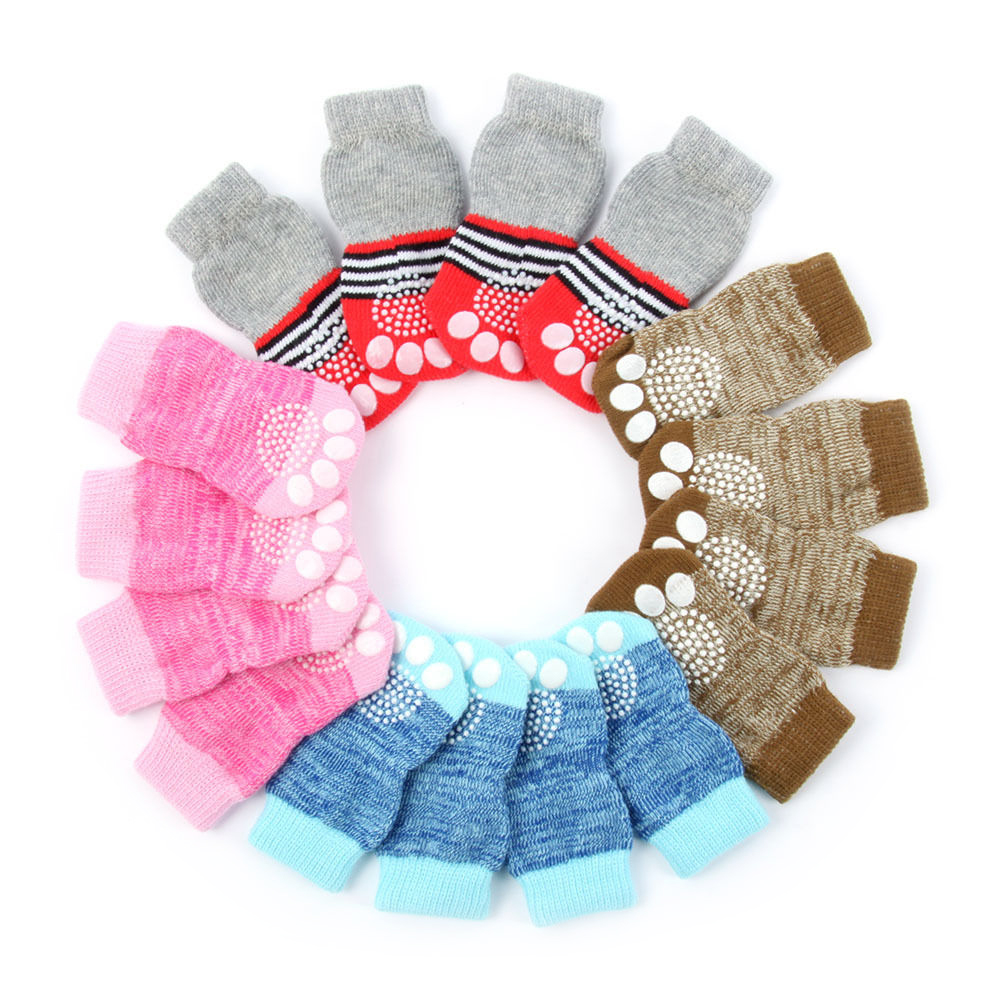 Skarpety dla psa skarpetki antypoślizgowe dla kota z gumowaną powierzchnią podgumowane antypoślizg koniec ze stukaniem pazurami w panele wzory