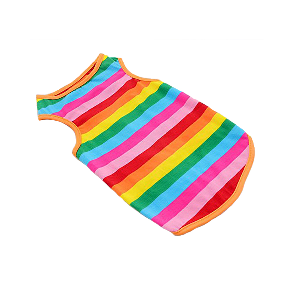 Tęczowa Koszulka dla psa ubranko dla psa w kolorowe paski tęczowy ciuszek dla małego pieska kamizelka dla psiaka LGBT tęczowe