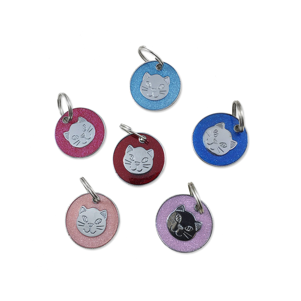 Adresówka dla kota identyfikator do grawerowania mm adresówka z kotkiem kotem z pyszczkiem kota kociaka czerwona łososiowa wrzosowa jasny fiolet błękitna granatowa ciemnoróżowa