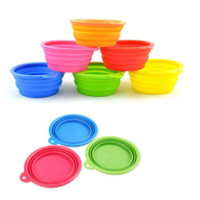 Miska turystyczna dla psa fla kota pod namiot miska przenośna miska z karabińczykiem na wyjazdy składana silikonowa ml mała