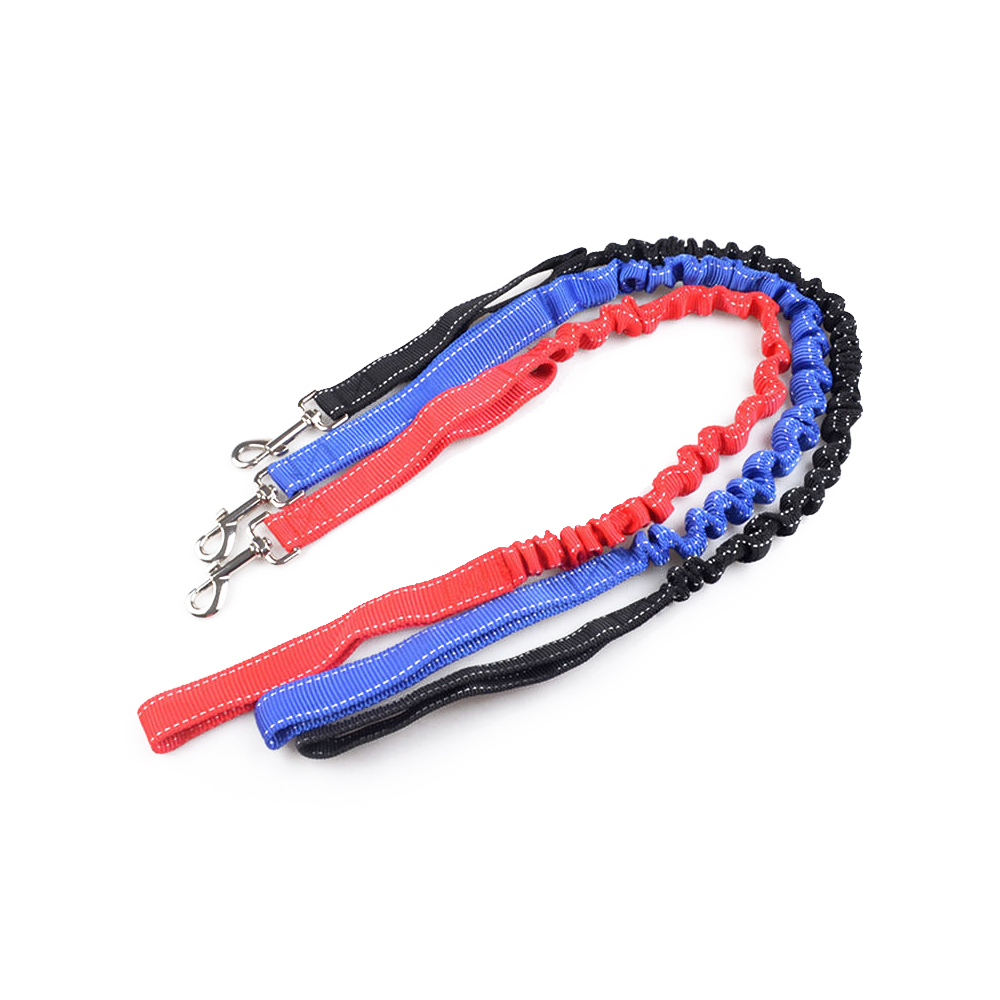 Smycz z amortyzatorem bezpieczna odblaskowa odblask taśmowa cm czarna krótka gdy pies ciągnie porządna solidna