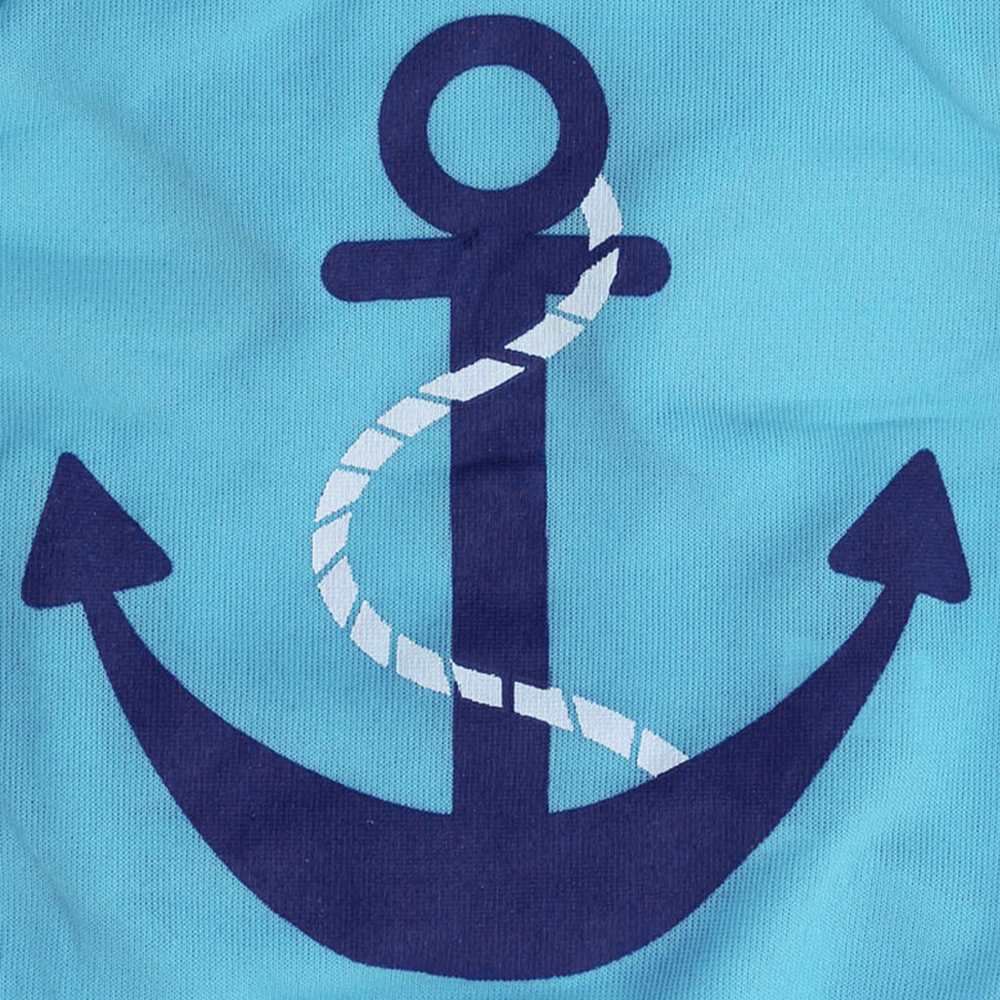 nadruk na koszulce z kotwicą kotwica ubranko dla psa jasnoniebieskie w stylu marynarskim fajne modne