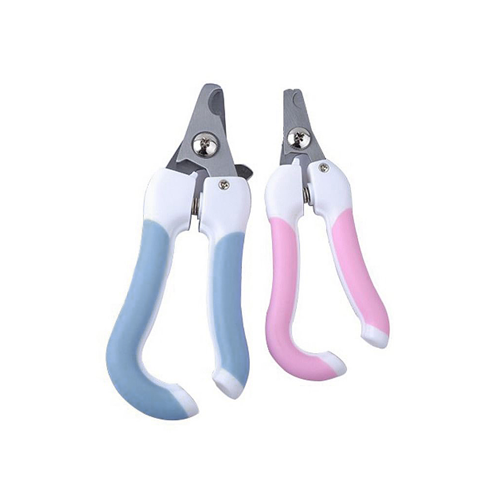 porządne cążki do pazurów dla psa kota pieska kotka małe z wygodnym uchwytem dopasowany do ręki uchwyt ergonomiczny kształt solidne gumowane uchwyty z blokadą z regulacją niebieskie