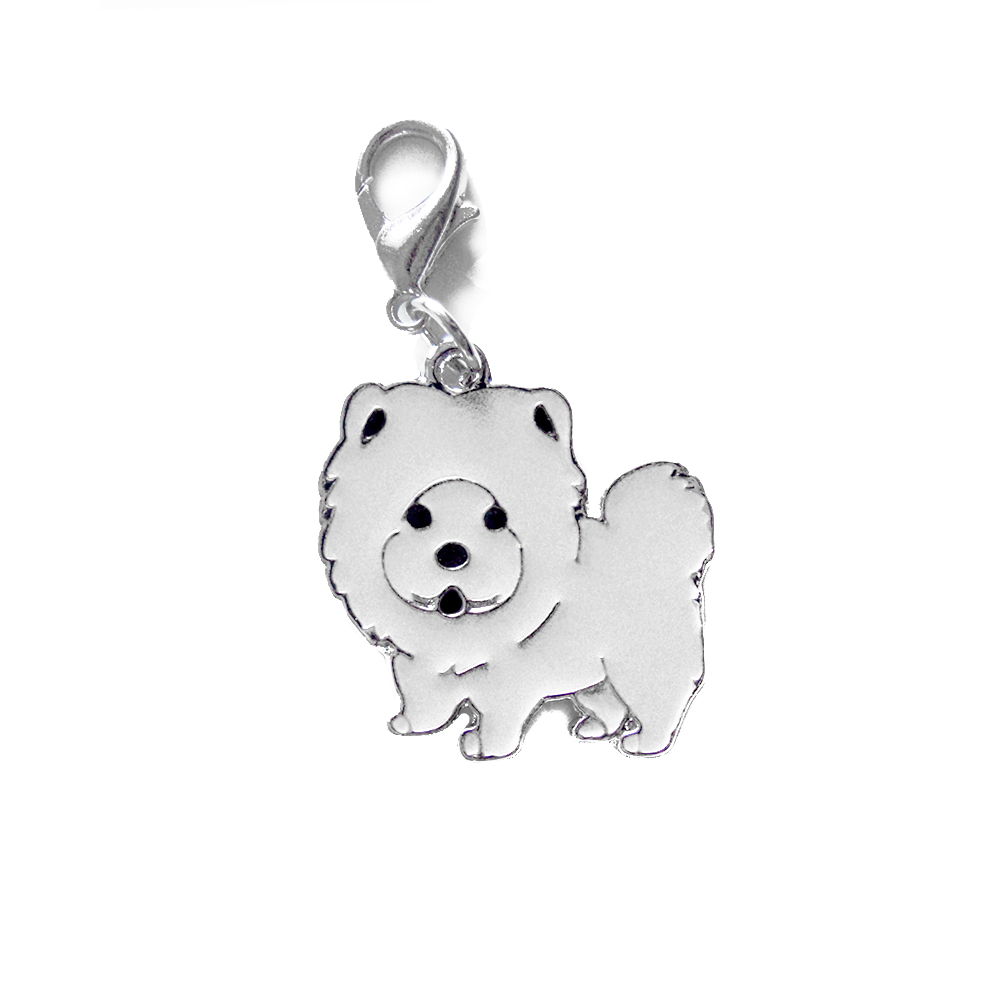 Biały Chow chow zawieszka czał czał biała śliczna mała