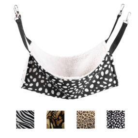 Hamak dla szczurka szczura fretki gryzonia gryzoni z futerkiem ocieplany wełenkącm na taśmach powieszany do klatki lampart