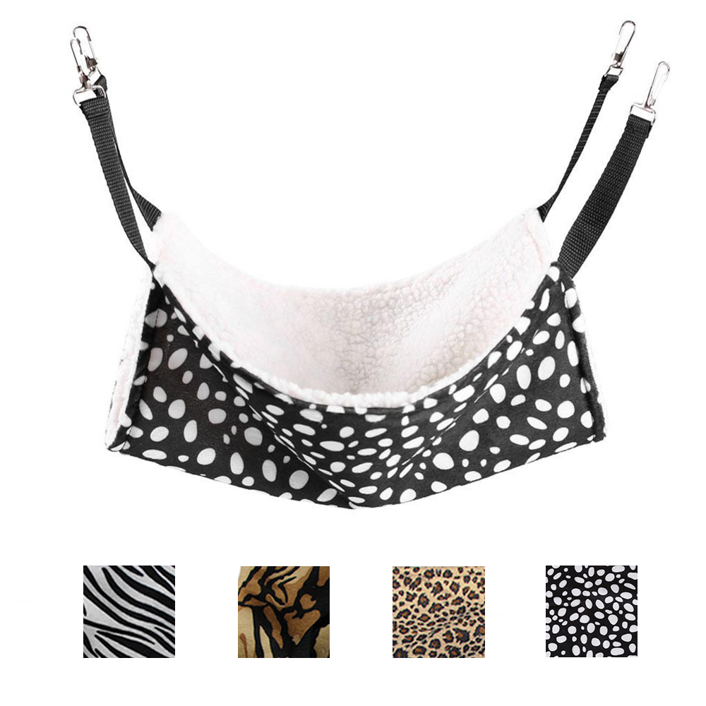 Hamak dla szczurka szczura fretki gryzonia gryzoni z futerkiem ocieplany wełenkącm na taśmach powieszany do klatki lampart