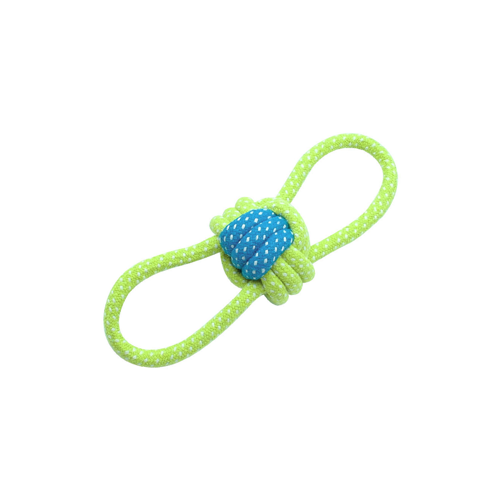 Piłka ze sznurka do aportowania przeciągania siłowania dla średniego psa rzucania happy thugging do przeciągania DOG toy dla pieska psiaka bawełna mocna solidna zielona limonkowy limetka kolor