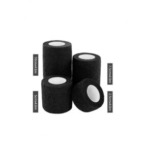 Bandaż samoprzylepny adhezyjny, czarny, Bandaż opatrunkowy samoprzylepny jednokolorowy cm cm cm cm dla psa kota konia do papilotowania Elastyczny bandaż adhezyjny czarny