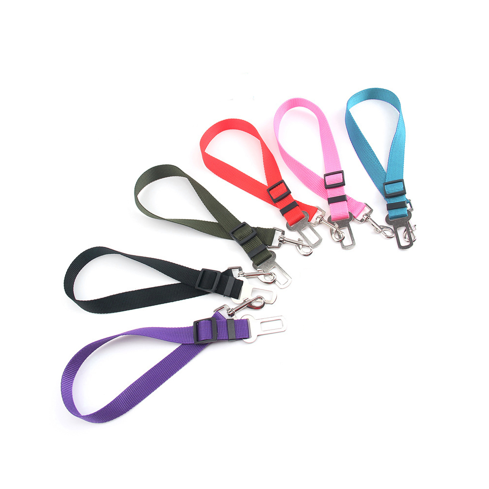 Pasy bezpieczeństwa dla psa Pasek do przypięcia w samochodzie dla psów pas bezpieczeństwa dla psa szyty pas bezpieczeństwa dla psów kolory niebieski czerwony czarny fioletowy różowy