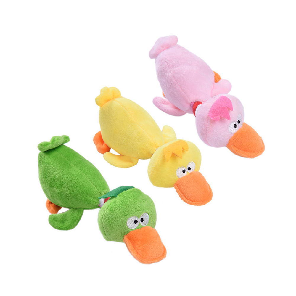 Pluszowa zabawka dla psa kaczka zielona żółta różowa cm z piszczałką piszcząca pluszak dla pieska