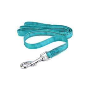 Smycz klasyczna odblaskowa poliamidowa  cm Colori odblaskowe przeszycia zwykła standardowa kolor morski