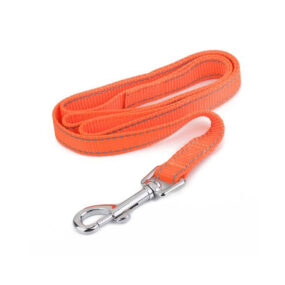 Smycz klasyczna odblaskowa poliamidowa  cm Colori odblaskowe przeszycia zwykła standardowa kolor neonowy pomarańczowy