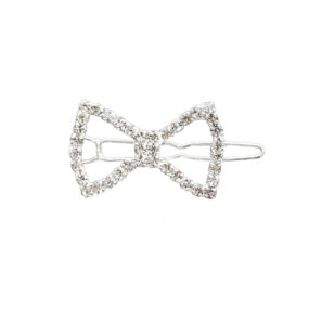 Spinka kokardka duża York dla shih tzu dla maltańczyka wystawowa z cyrkomiami z diamencikami z dżetami luksusowa wystawa cm srebrna elegancka wyjątkowa piękna błyszcząca blichtr