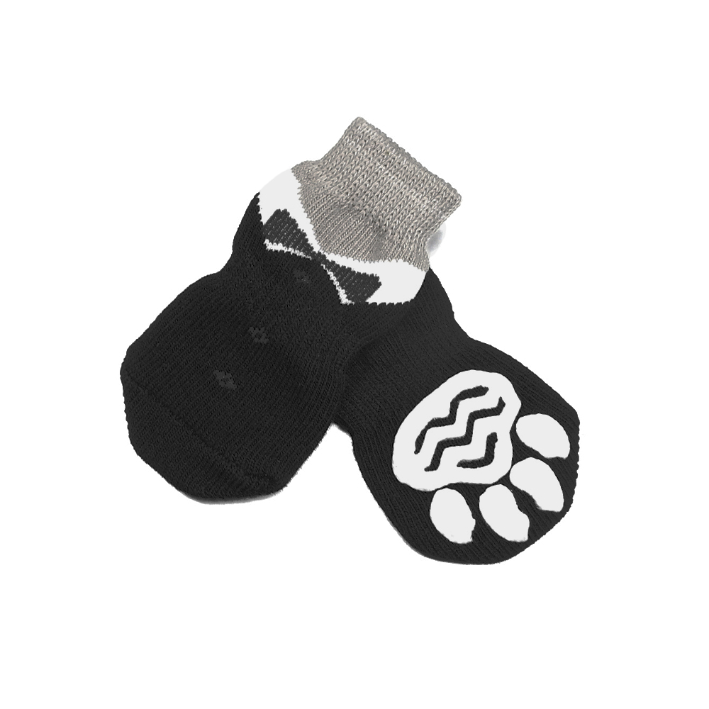 Skarpetki antypoślizgowe dla zwierząt, Skarpety dla psa skarpetki antypoślizgowe dla kota z gumowaną powierzchnią podgumowane antypoślizgowe antypoślizg idealne gdy pies ślizga się na glazurze parkiecie czarne