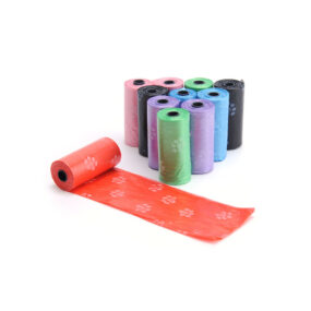 Worki higieniczne do sprzątania po psie na psie odchody na kupy biodegradowalne niebieskie czarne fioletowe różowe zielone czerwone w łapki woreczki