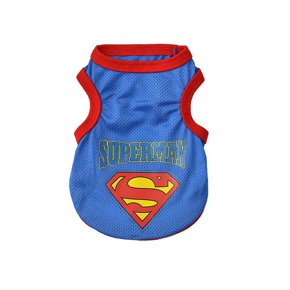 Koszulka dla psa ubranko dla kota kotka pieska superman niebieskie ciemnoniebieskie supermen dla chłopczyka yorka maltańczyka shih tzu szpica jamnika cziłały cienkie ubranko na lato