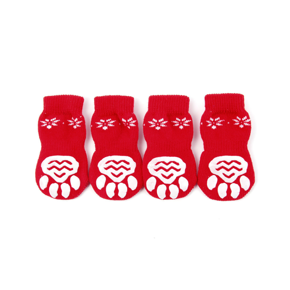 Skarpety czerwone reniferki dla psa skarpetki antypoślizgowe dla kota z gumowaną powierzchnią mocno podgumowane antypoślizgowe antypoślizg idealne gdy pies ślizga się na płytkach parkiecie