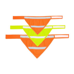 Odblaskowa bandana bandama apaszka chustka dla psa dla kota fluorestencyjny żółty fluorestencyjny pomarańczowy świacąca w ciemności regulowana na rzep