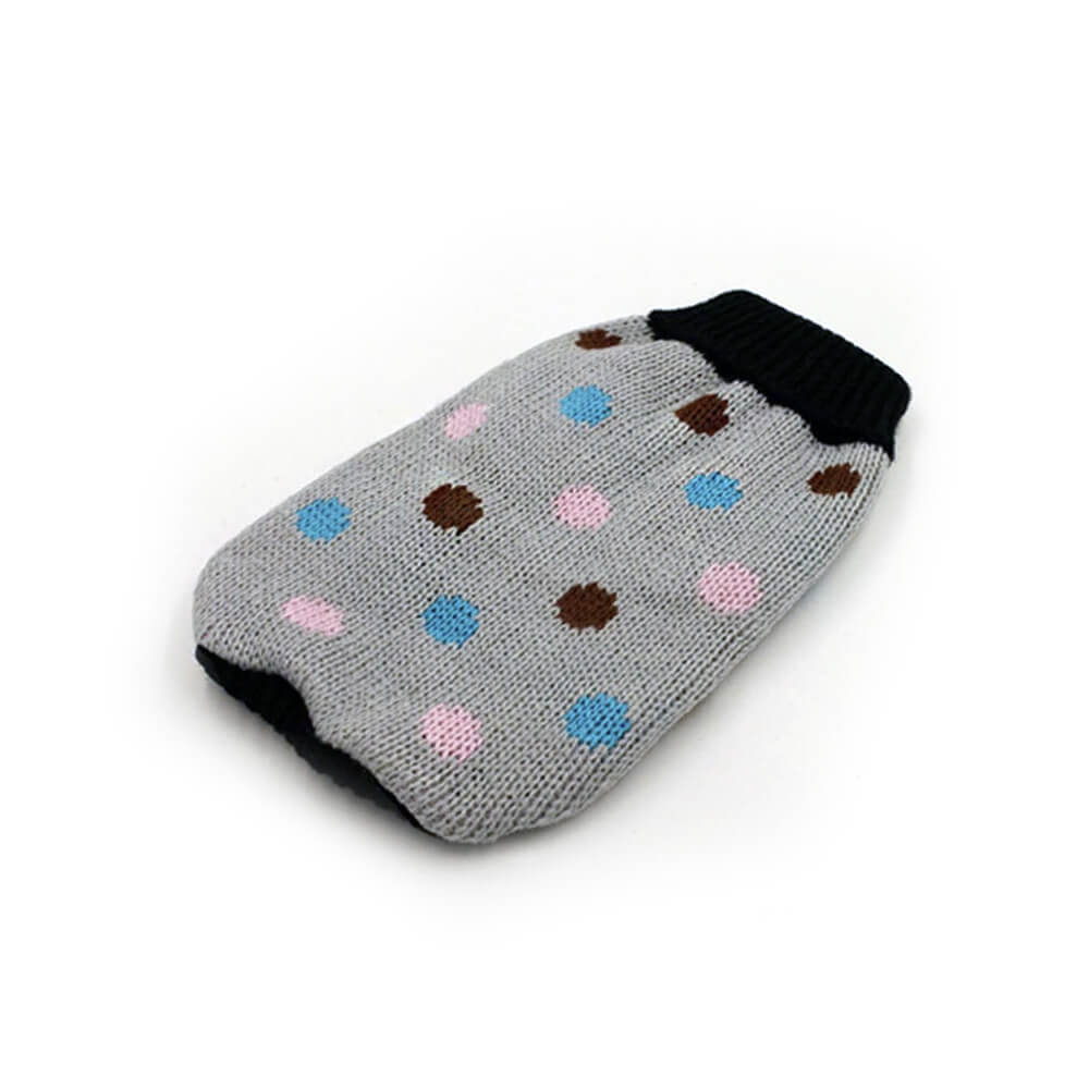 Swetr golf sweterek szary w grochy niebieskie różowe brązowe mały XXS XS S M L XL pies kot na zimę